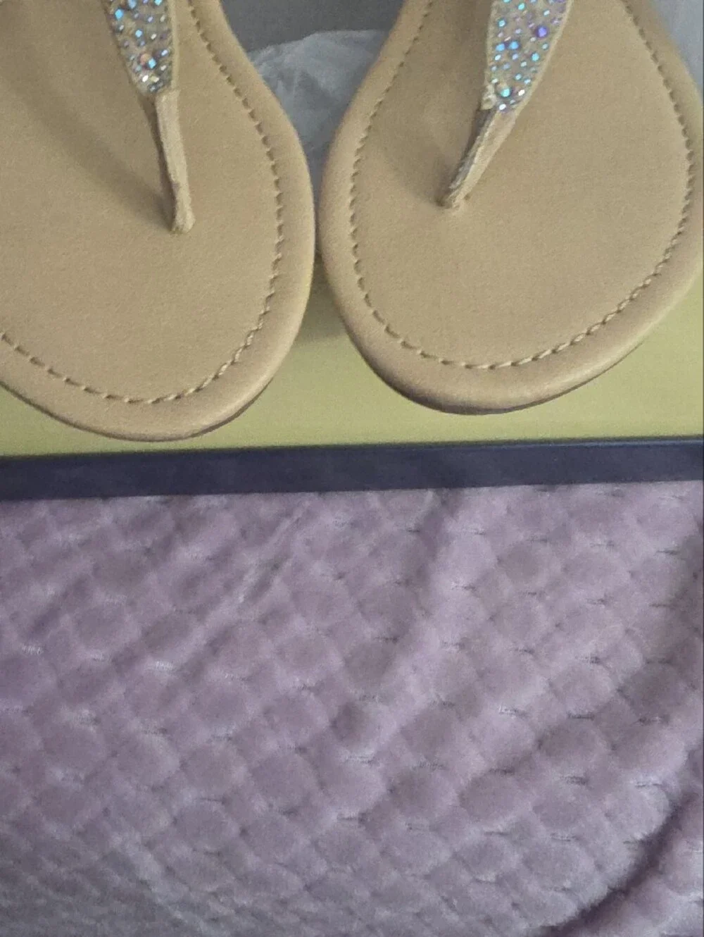 Coach and Four Nude Beaded T-Strap Sandals